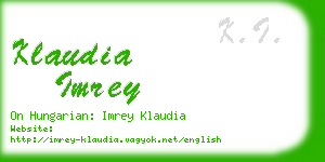 klaudia imrey business card